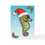 Cartoon Seahorse Santa cards