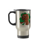 Cartoon Shamrock Irish Setter Travel Mug