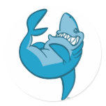 Cartoon Shark rolling back laughing Sticker