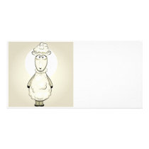 Cartoon sheep.Animal.  Add Text! Photo Card Templa