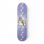 Cartoon Shih Tzu (show cut) skateboards
