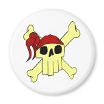 CARTOON SKULL AND CROSSBONES magnets