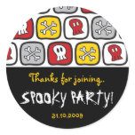 Cartoon Skulls and Bones Halloween Party Seal stickers