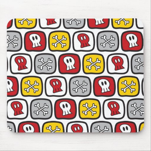 Cartoon Skulls & Bones Fun Pirate Custom Mousepad