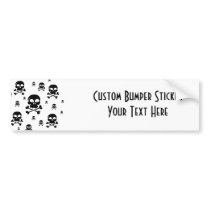 Cartoon Skulls Collage - Black & White