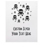Cartoon Skulls Collage - Black & White Flyer