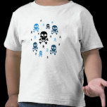 Cartoon Skulls Collage - Blue t-shirts