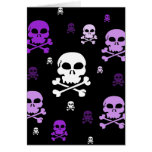 Cartoon Skulls Collage - Purple Card