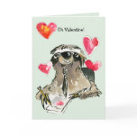 Cartoon Sloth Valentines Day Card