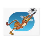 Cartoon Soccer Cheetah postcards