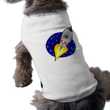 Cartoon Space Rocket Dog Tee