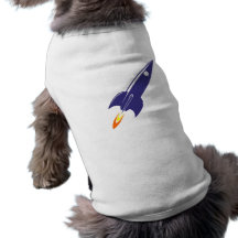 Cartoon Space Rocket Dog Tshirt