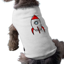 Cartoon Space Rocket Pet T Shirt