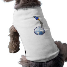 Cartoon Space Rocket Pet T-shirt