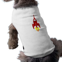 Cartoon Space Rocket Pet Tee
