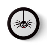 Cartoon spider in front of full moon button