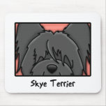 Cartoon Square Black Skye Terrier Mousepads