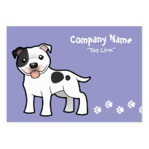 Cartoon Staffordshire Bull Terrier Business Card