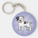 Cartoon Staffordshire Bull Terrier Key Chains