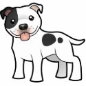 Cartoon Staffordshire Bull Terrier photo sculptures