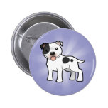 Cartoon Staffordshire Bull Terrier Pinback Button
