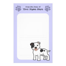 Cartoon Staffordshire Bull Terrier Personalised Stationery