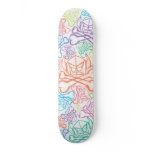 Cartoon Swede - Multicolor White Sketch 2 Custom Skateboard