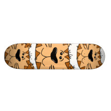 Cartoon Tabby Cat Face Custom Skate Board