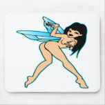 Cartoon Tattoo Girl w/ Wings mousepads
