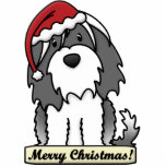 Cartoon Tibetan Terrier Christmas Ornament photo sculptures