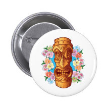 Cartoon Tiki Statue Buttons