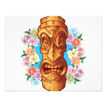 Cartoon Tiki Statue Custom Invites