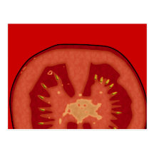 Cartoon Tomato Slice Postcard