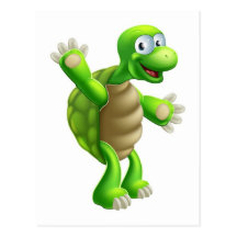 Cartoon Tortoise or Turtle Waving Postcard