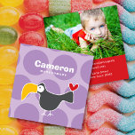 Cartoon Toucan Kid Fun Custom Photo Profile Card business cards
