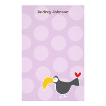 Cartoon Toucan Kid Personal / Thank You Stationery