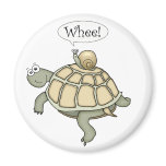 Cartoon turtle and snail Whee! Magnet gift.