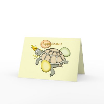 Cartoon turtle Easter bunny! Card by graphicdoodles