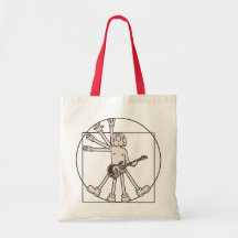 Cartoon Vitruvian Rocker Canvas Bag