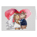Cartoon Wedding Dance Couple cards