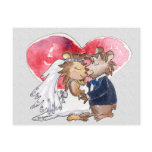 Cartoon Wedding Dance Couple postcards
