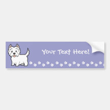 Cartoon West Highland White Terrier Bumper Stickers