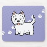 Cartoon West Highland White Terrier Mousepads
