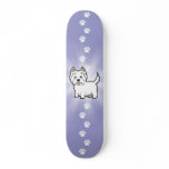 Cartoon West Highland White Terrier skateboards