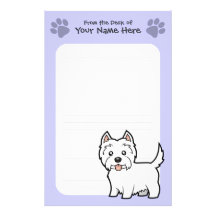 Cartoon West Highland White Terrier Personalised Stationery