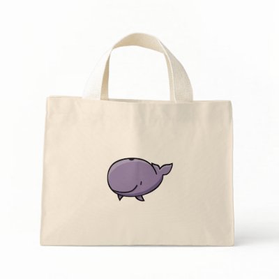 Cartoon Whale Tote Bags by RandomGames