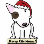 Cartoon White Bull Terrier Christmas Ornament photo sculptures