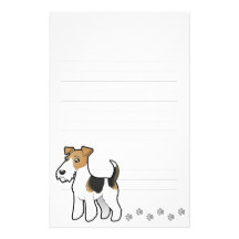Cartoon Wire Fox Terrier Personalised Stationery