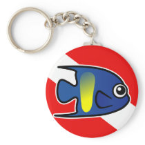 Cartoon Yellowbar Angelfish Dive Flag