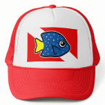 Cartoon Yellowtail Damselfish Dive Flag hats